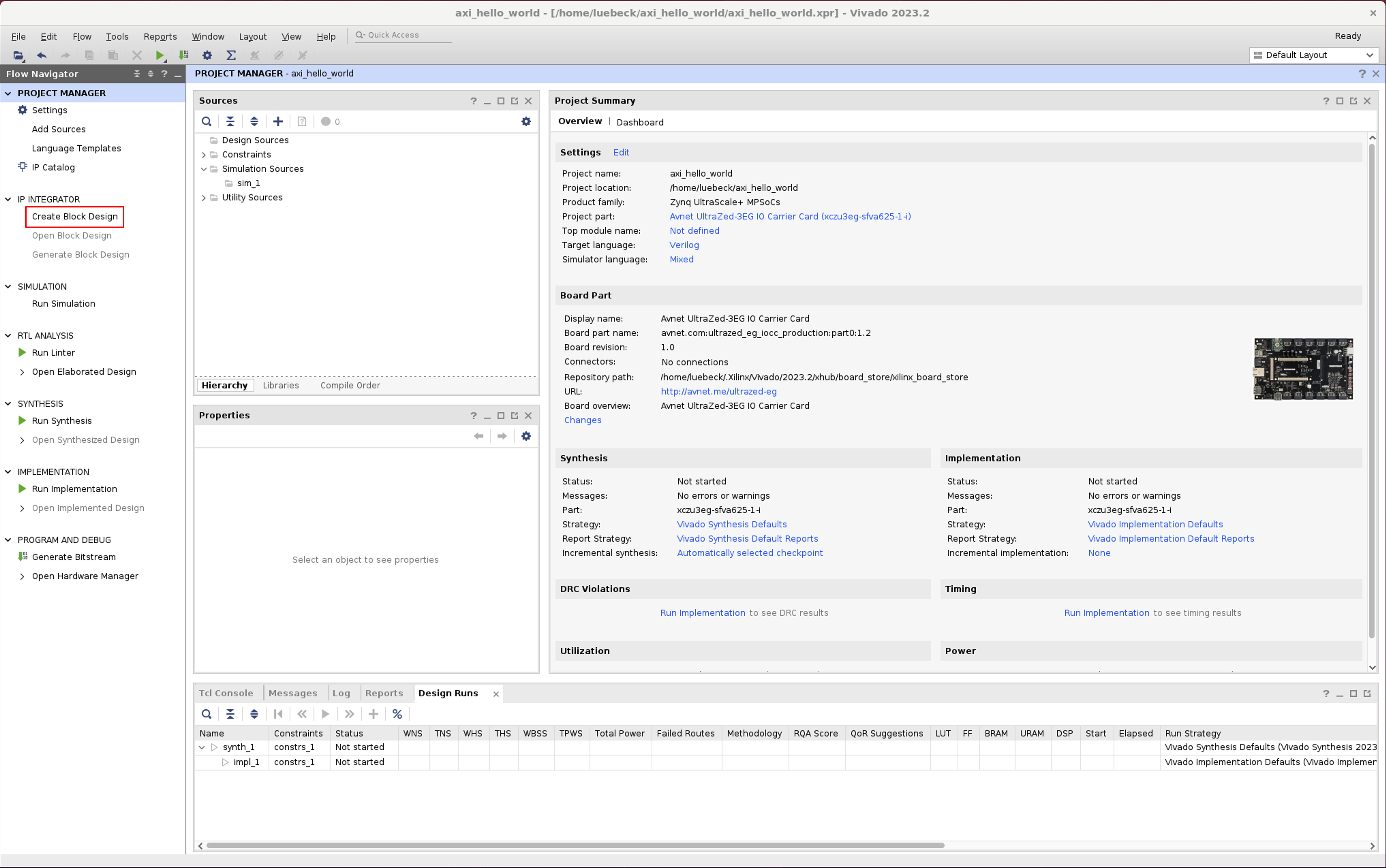 Vivado Create Block Design