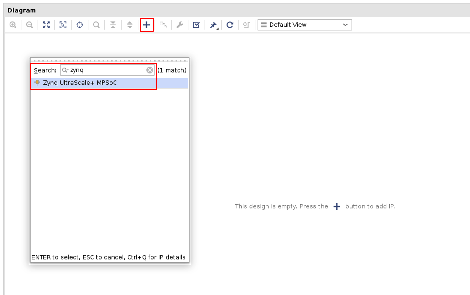 Vivado Block Design Add Zynq UltraScale+ MPSoC