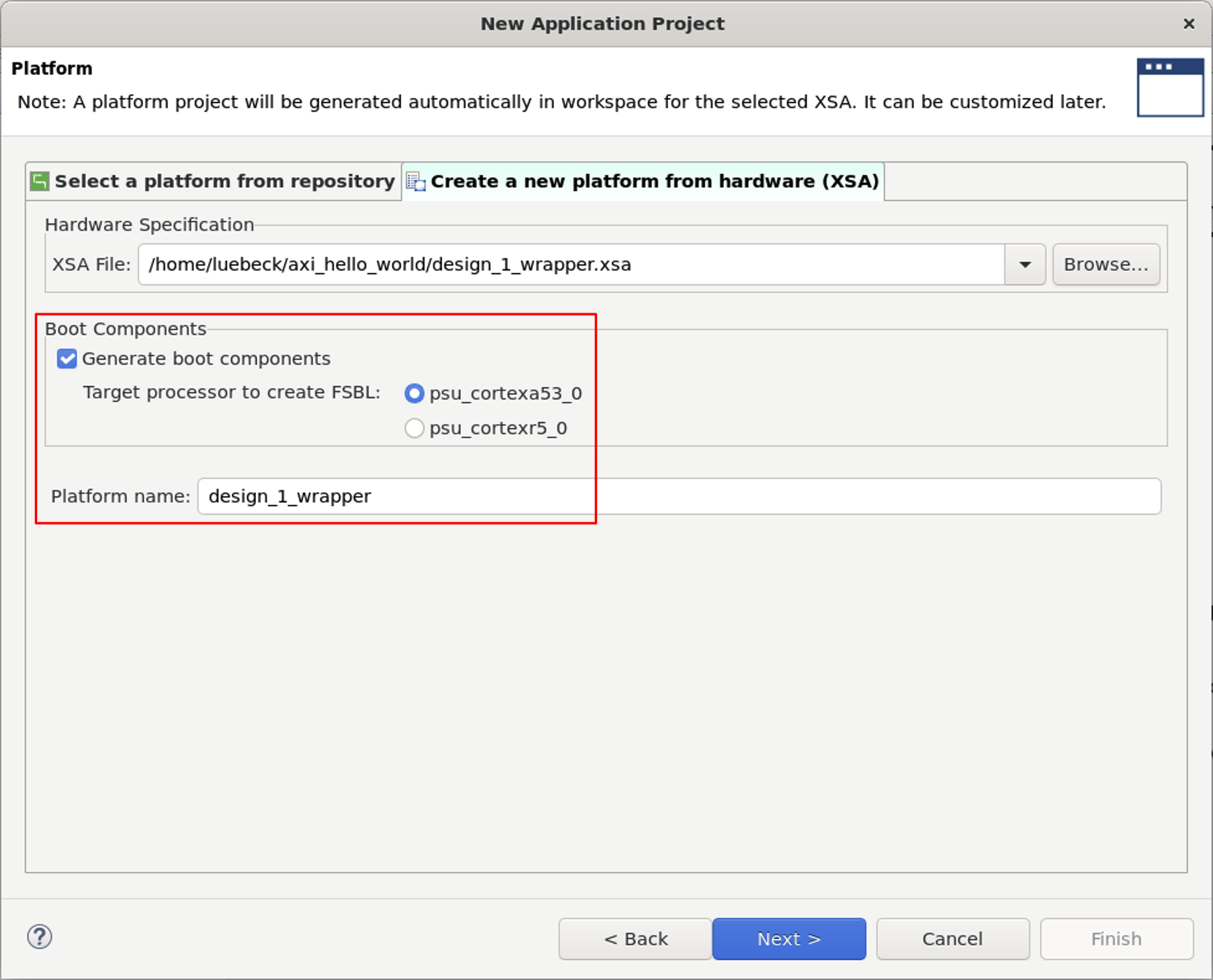 Vitis Select XSA File